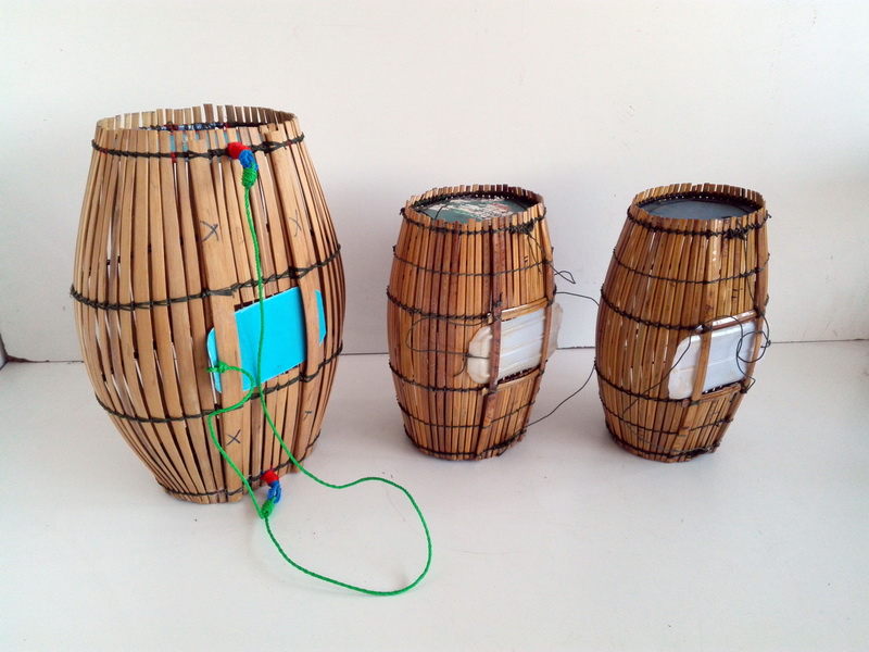 cesto transporte pesca asia tailandia bambu 20x47x31 1u 17x37x23 2u